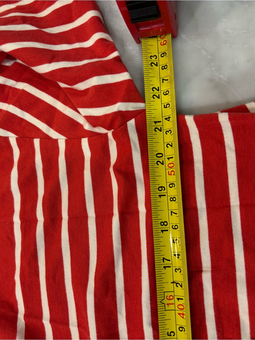 Natural Reflections Red White Striped Button Down Tie Front Top Womens Large NEW - Picture 7 of 7